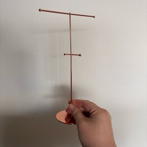 Copper Jewelry Stand - Minimalist Earring & Necklace Organizer